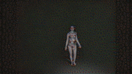 Image of ghostly woman on black background (CIPHER artwork)