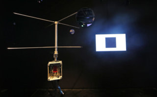 image of screen and aerials in gallery